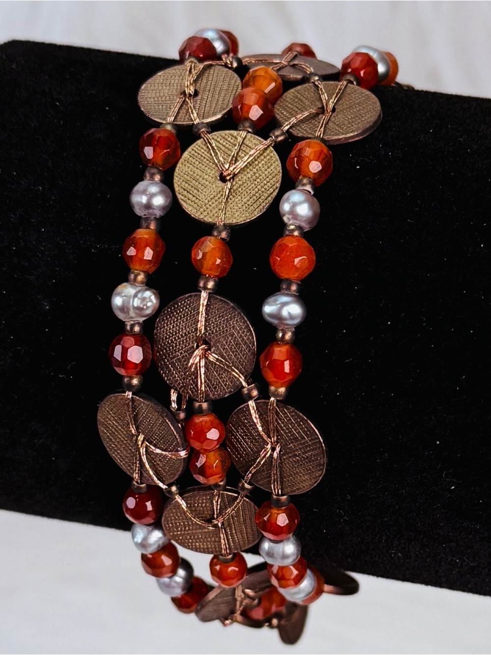 Vintage Sigrid Olsen, bohemian chic, wide toggle bracelet
